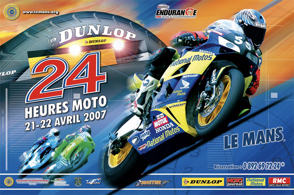 Affiche A.C.O des 24 Heures Motos de 2007