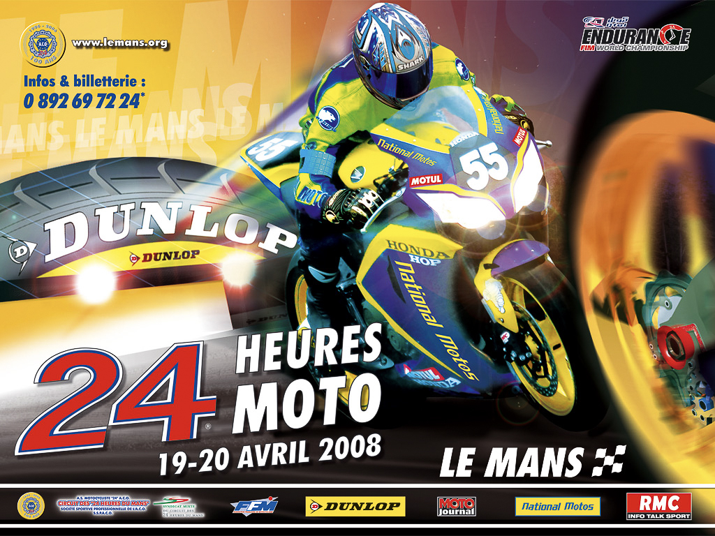 Affiche A.C.O des 24 Heures Motos de 2008