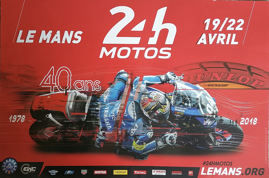 Affiche A.C.O des 24 Heures Motos de 2018